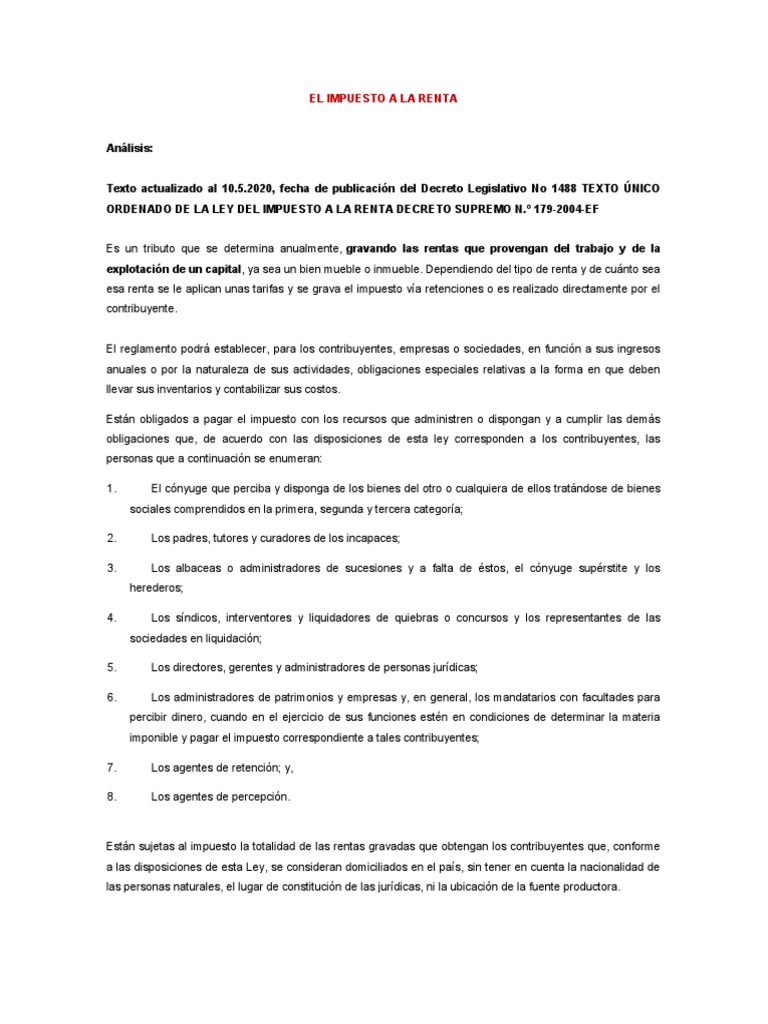 Guía del Impuesto a la Renta | PDF | Impuesto sobre la renta | Impuestos