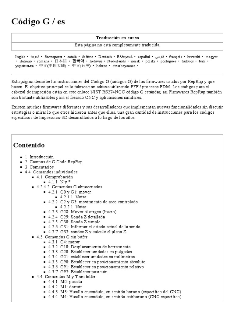 Instrucciones del Código G para RepRap | PDF | Archivo de computadora ...