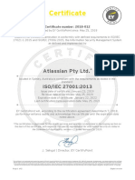 Atlassian ISO 27001 Certificate