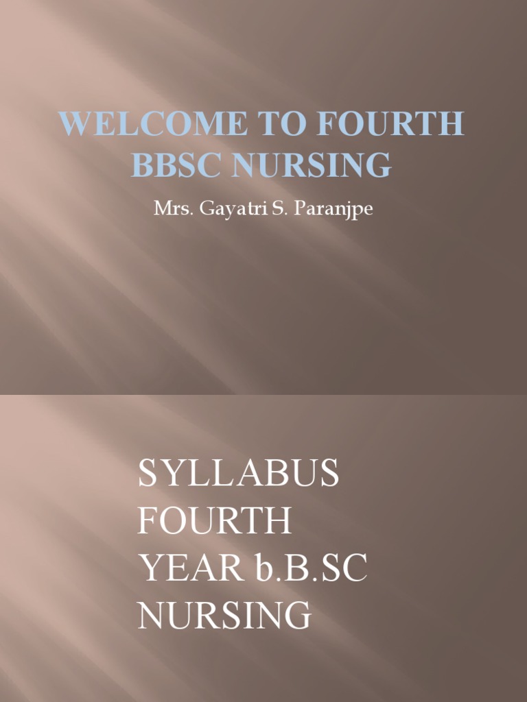 B.Sc Nursing 4th Year Syllabus Overview | PDF | Hospital | Performance ...