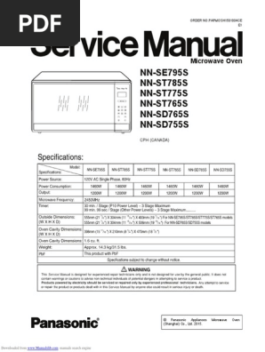 Panasonic Microwave Error Code H98 - Fix The System