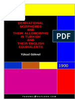 Derivational Morphemes AND Their Allomorphs in Turkish AND Their English Equivalents