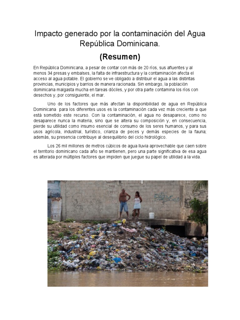 Impacto de la Contaminación del Agua en RD | PDF | La contaminación del ...