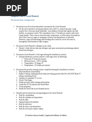 Lloyd Bennett Concept Map Lloyd Bennett Documentation | Pdf | Blood Transfusion | Blood