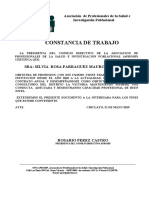 Certificado de Trabajo Silvia Parraguez