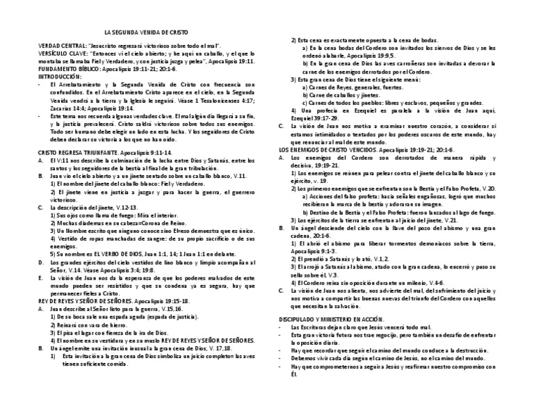 La Segunda Venida de Cristo | PDF | Libro de revelación | Cristo (título)