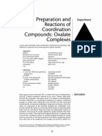 Preparation and Reactions of Coordination Compounds: Oxalate Complexes