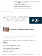 XXIII PREMIO INTERNACIONAL DE RELATO BREVE JULIO CORTÁZAR 2020 (España) - Escritores - Org - Recursos para Escritores