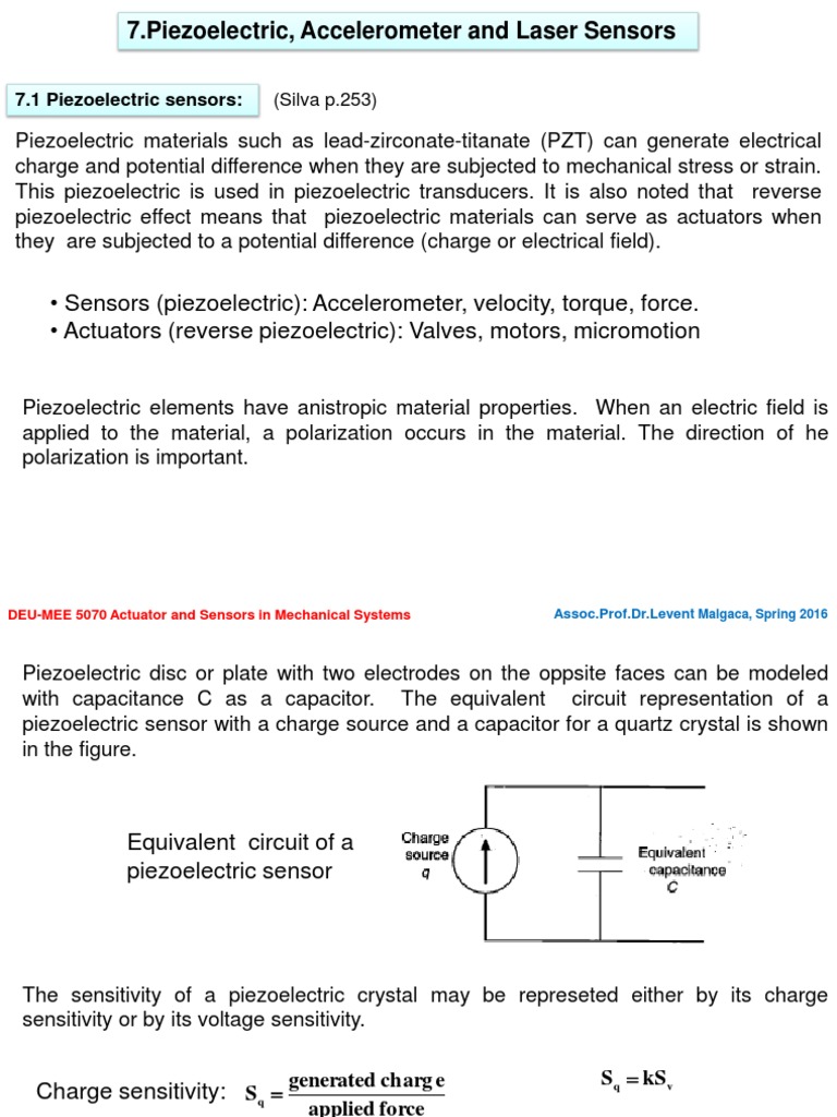 Piezoelectric and Accelerometer Sensors | PDF | Piezoelectricity ...