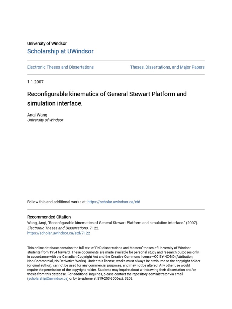 Reconfigurable Kinematics of General Stewart Platform and Simulat | PDF ...