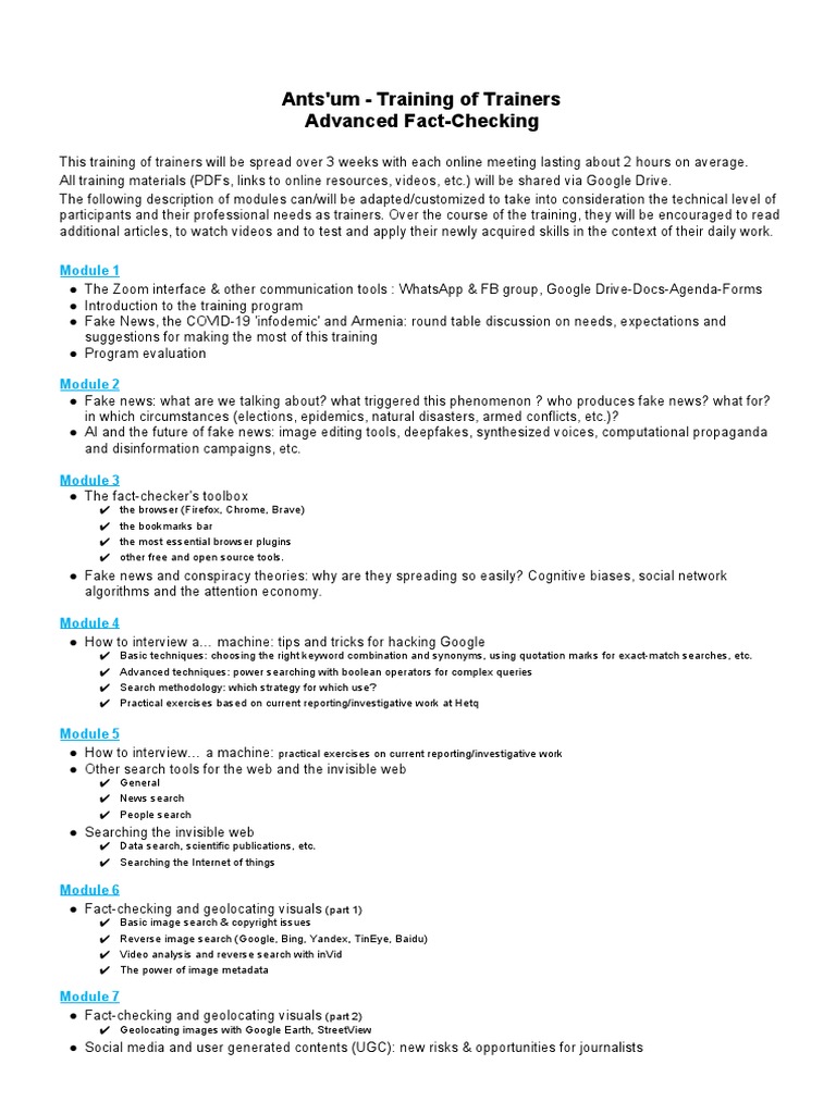 Antsum-Online Training of Trainers-Fact-checking-April-May2020 | PDF ...