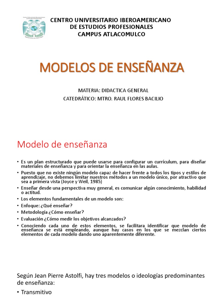 Modelos de Enseñanza | PDF | Constructivismo (filosofía de la educación ...
