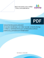 Lineamientos para Prevenir El Bulling y Ciberacoso Peq PDF