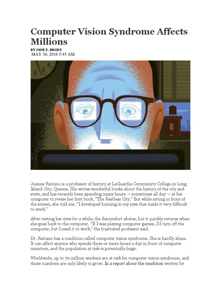 Computer Vision Syndrome Affects Millions | PDF | Vision | Medical ...