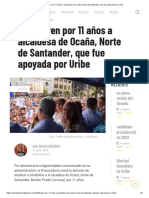 Destituyen Por 11 Años A Alcaldesa de Ocaña, Norte de Santander, Que Fue Apoyada Por Uribe
