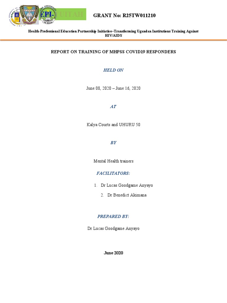 COVID-19 MHPSS Training Report Uganda | PDF | Social Stigma | Infection ...