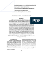 Hexavalent Chromium (Vi) : Environment Pollutant and Health Hazard