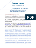 Modelo Certificacion de Contador para Solicitar Autorizacion Reduccion Retencion de IVA