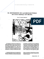 ALARCON MEDEIROS, Vera B. (1996-09) ''El Movimiento de Las Recolectoras de Coco Babcu en Brasil''. (Ecologia Politica 11)