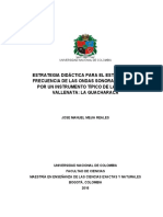 Estrategia Didáctica para El Estudio de La Frecuencia de Las Ondas Sonoras Emitidas Por Un Instrumento Típico de La Música Vallenata: La Guacharaca