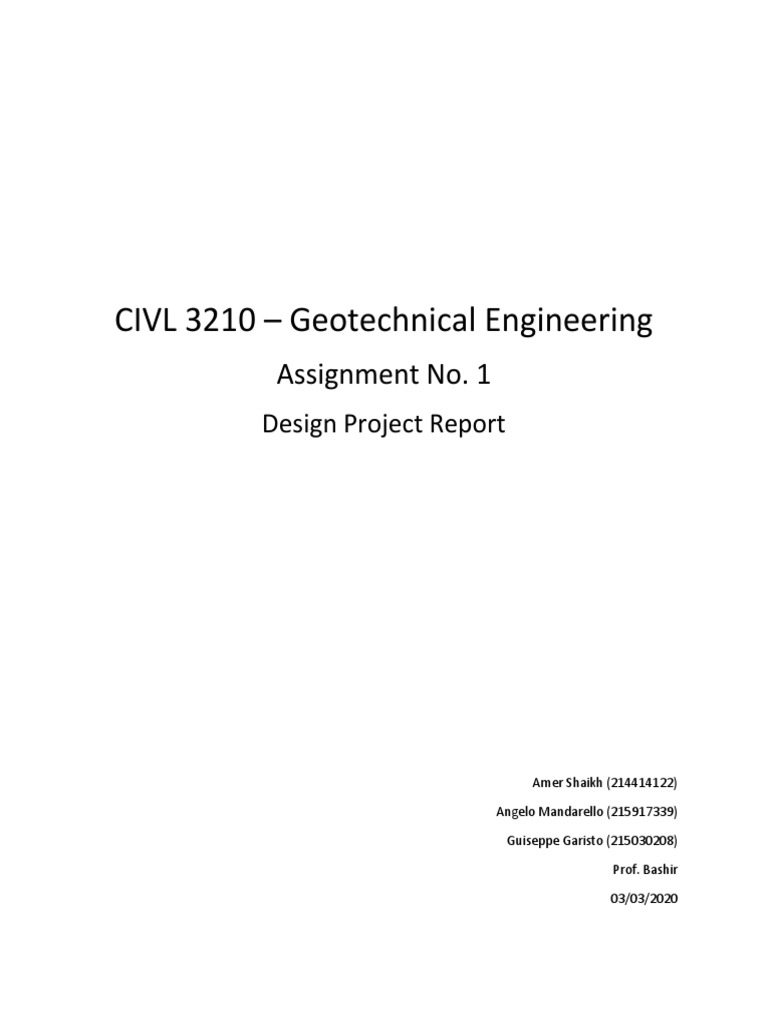 Geotechnical Engineering Design Report | PDF | Soil Mechanics | Solid ...