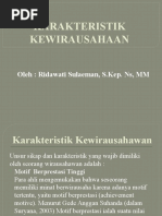 Karakteristik Kewirausahaan