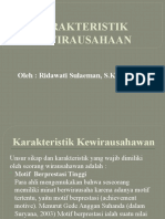 Karakteristik Kewirausahaan