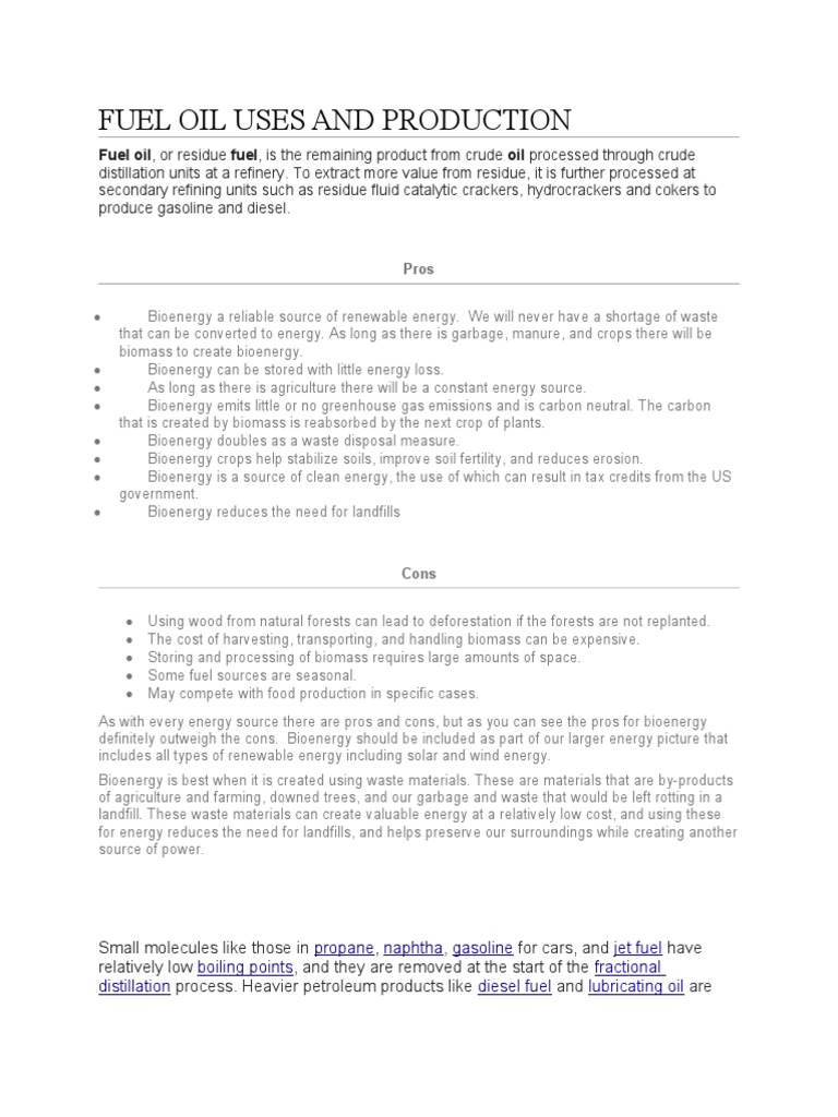 Fuel Oil Production Starts | PDF | Fuel Oil | Bioenergy