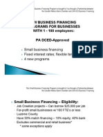 New Business Financing Programs For Businesses WITH 1 - 100 Employees: PA DCED-Approved