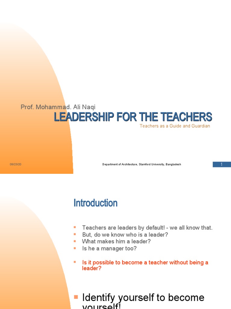 Teacher Leadership and Management Skills | PDF | Leadership | Teachers