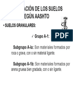 Clasificación de Los Suelos Según Aashto: - Suelos Granulares: Grupo A-1: Subgrupo A-La