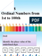 Lesson 8 Ordinal Numbers From 1st To 100th