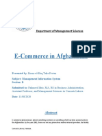 E-Commerce in Afghanistan: Department of Management Sciences