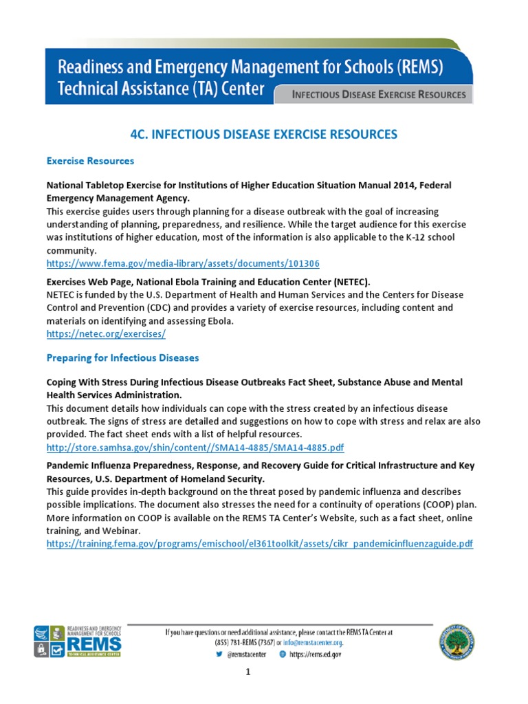 Infectious Disease Preparedness Resources | PDF | Centers For Disease ...