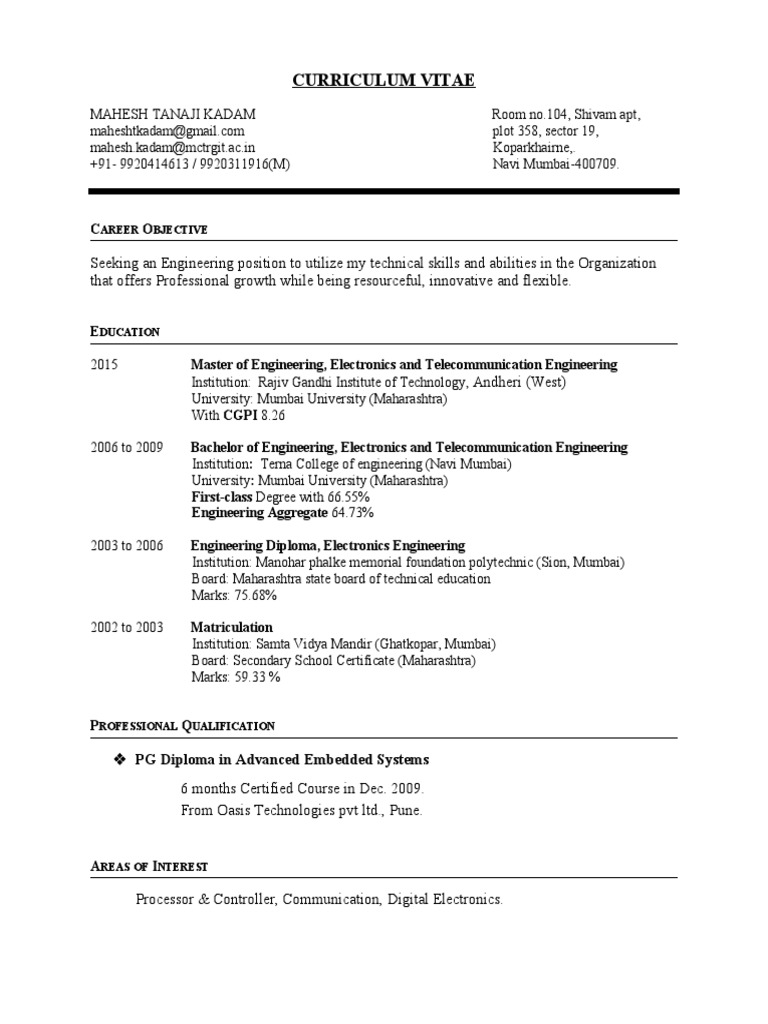Electronics Engineering CV | PDF | Field Programmable Gate Array ...