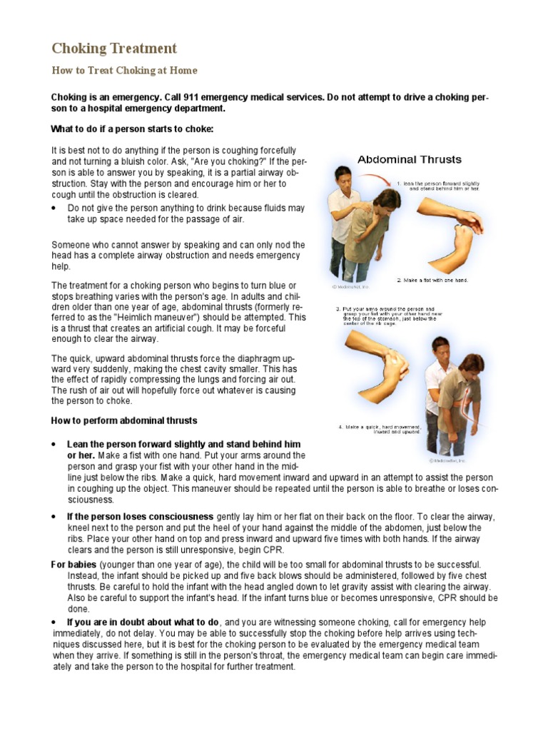 Treatment For The Choking Individual | PDF | Medical Specialties ...