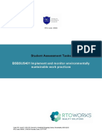 Student Assessment Tasks: BSBSUS401 Implement and Monitor Environmentally Sustainable Work Practices
