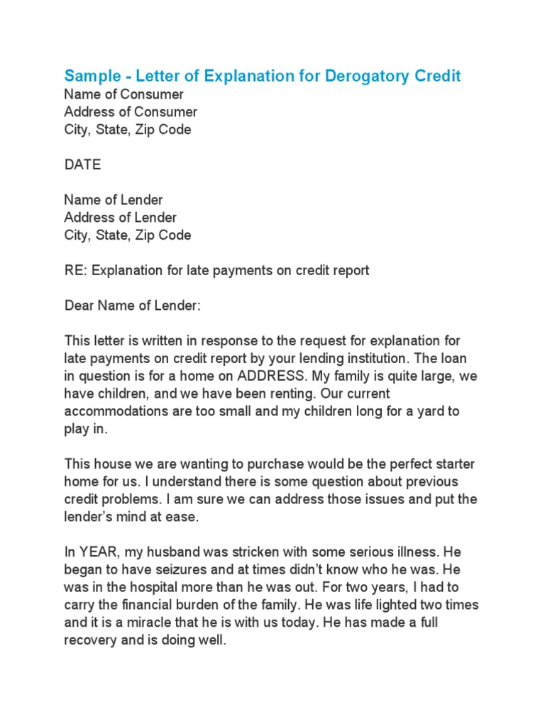 Late Payment Explanation Letter Database - Letter Template Collection