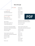 NEVER ENOUGH Lyrics With NOTES PDF