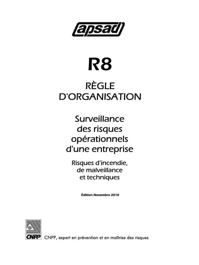 Apsad R8.2010 PDF | PDF | Risque opérationnel | Risque