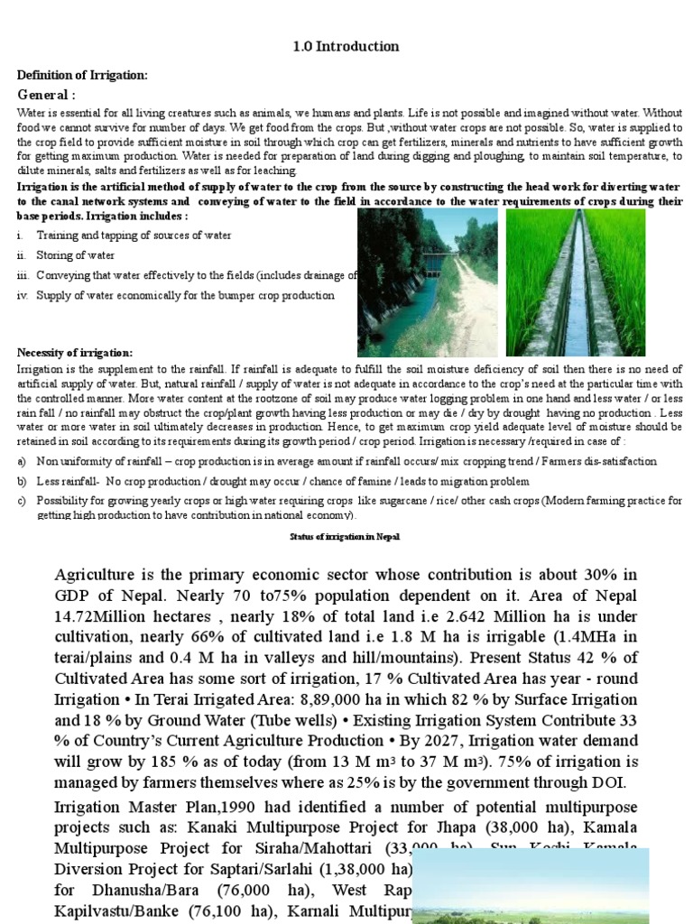 Irrigation in Nepal PDF Agriculture Soil