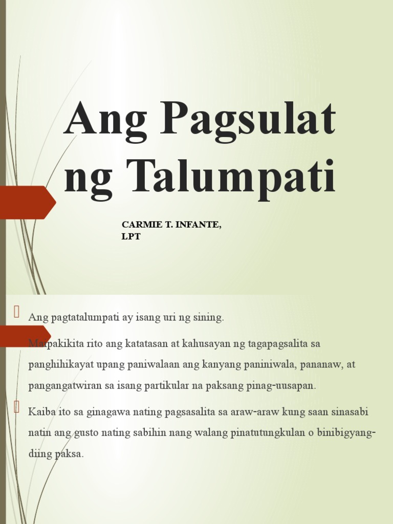 Halimbawa Ng Introduksyon Sa Talumpati