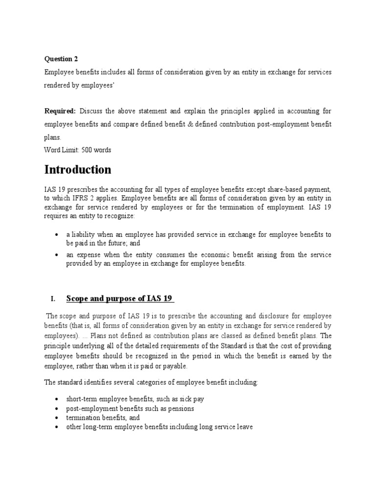 Accounting for Employee Benefits A Comparison of Defined Benefit and