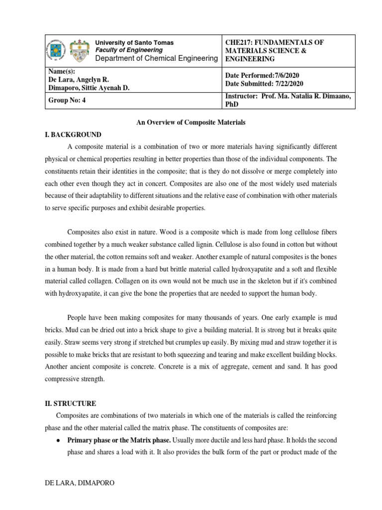 Overview of Composite Materials | PDF | Composite Material | Wear