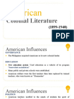 American Colonial Literature's Influence on Philippine Education and Language (1899-1940