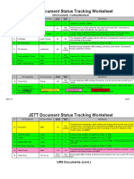 JETT Document Status Tracking Worksheet