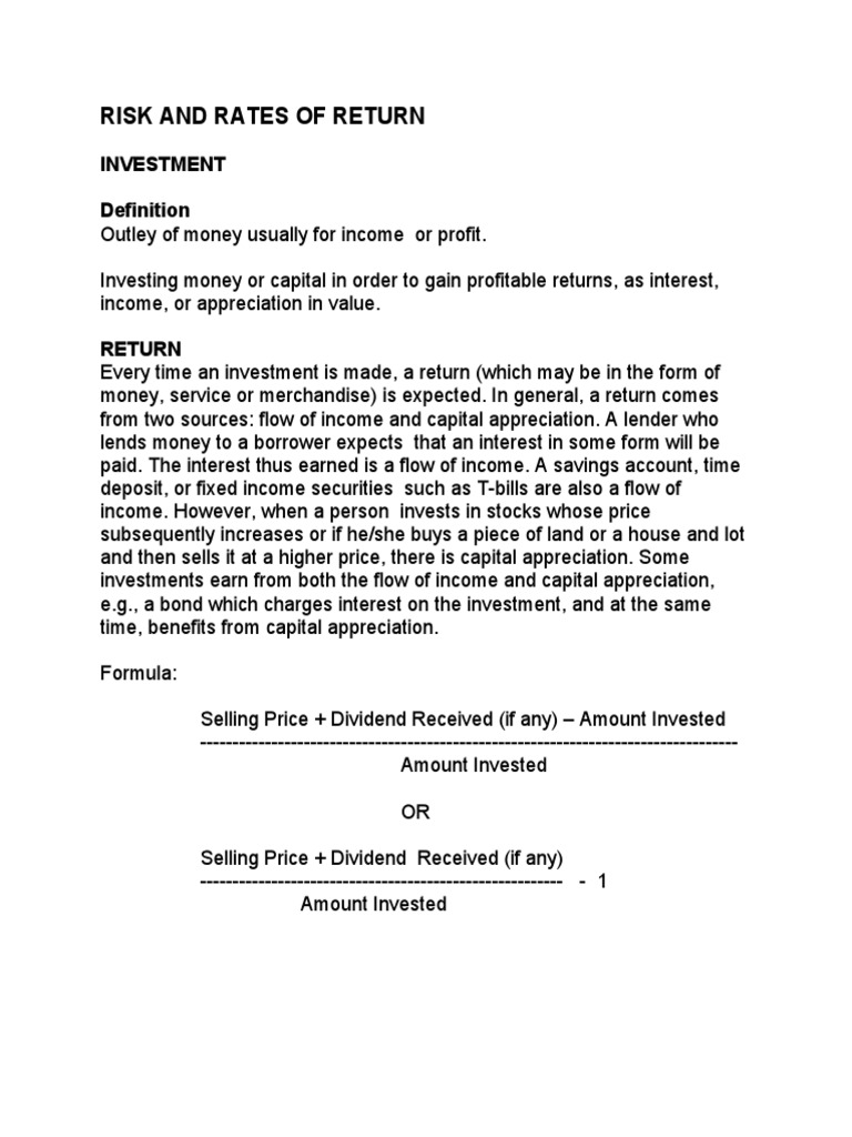 Risk and Rates of Return | PDF | Beta (Finance) | Diversification (Finance)