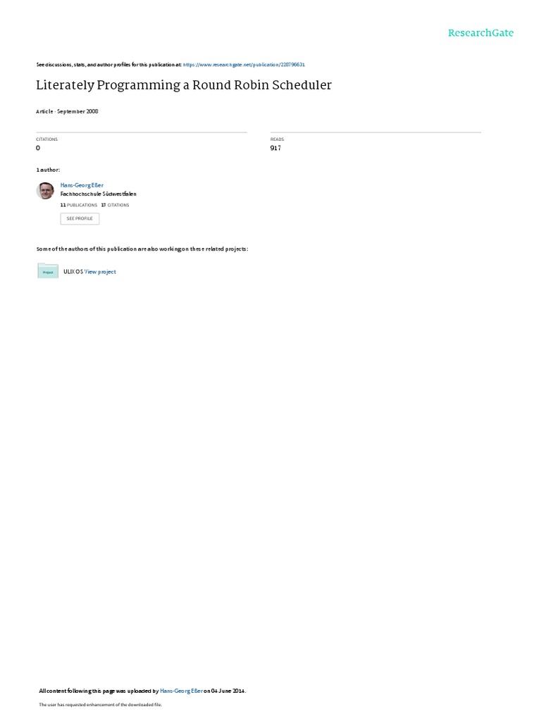 Literately Programming A Round Robin Scheduler: September 2008 | PDF ...