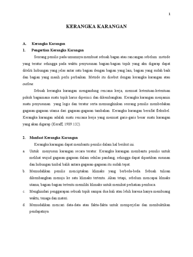 Panduan Lengkap Kerangka Karangan | PDF