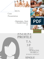 Pediatrics-Case Presentation: - Sumanga, Juan Cheska Eunice A